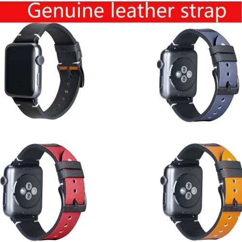 New Leather strap For Apple watch band SE 44mm 40mm iWatch band 42mm 38mm Genuine Leather belt bracelet For Apple watch 6 4 3 2