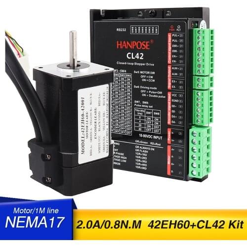 Closed Loop Servo motor 42EH60A2001 servo motor 2.0A 0.8N.M and CL42 Driver CNC Controller NEMA 17 Stepper Motor 12v