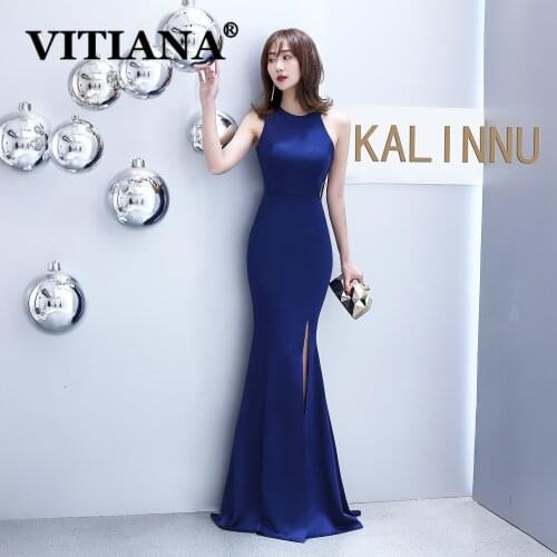 VITIANA Women White Sexy Party Long Trumpet Dress Female Sleeveless Hollow Out Elegant Host Dresses Femme Black Club Vestidos