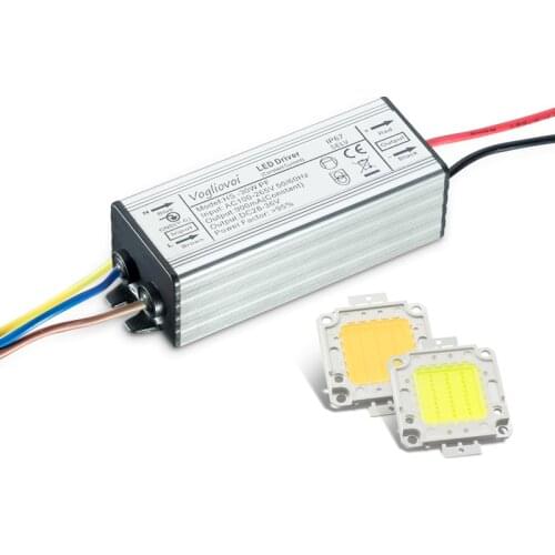 Vogliovoi Full Power Set Transformer 30W AC85-265V Waterproof Aluminum + 30MIL 3500K 6500K LED Chip For Bulb Floodlight