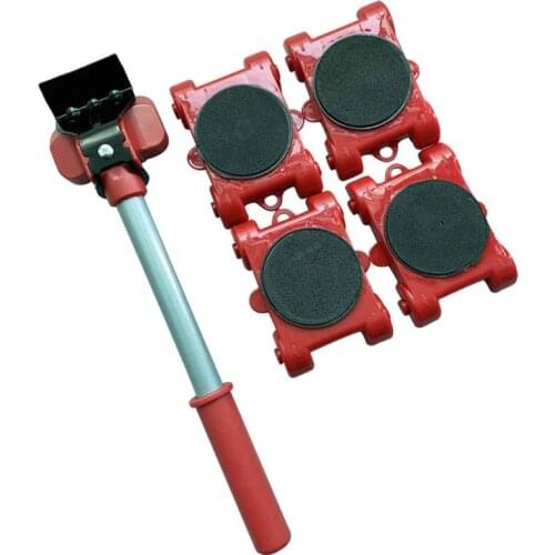 1 Set Furniture Mover Tool Transport Lifter Heavy Stuffs Moving 4 Wheeled Roller Bar