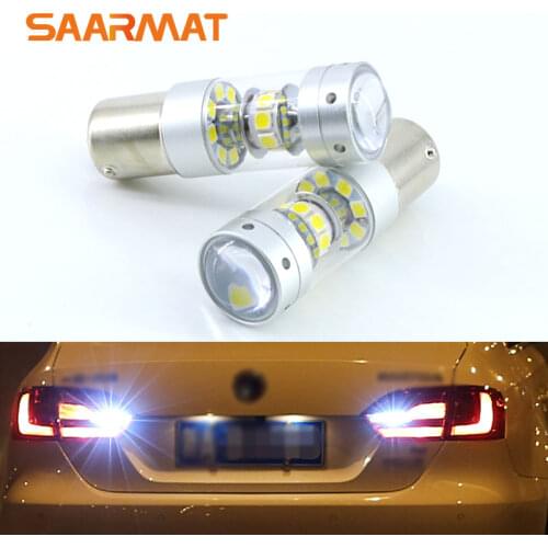 2x Error Free Super Bright 6000K White LED Bulbs For Backup Reverse Light 1156 P21W For VW touran polo jetta mk6 mk7 LAVIDA
