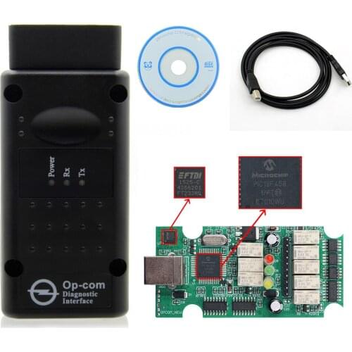 200603a 2021 OPCOM with pic18F458 FTDI FT232RQ Chip for Opel Car Diagnostic Scanner Support cars opcom 2021 profession 200603a