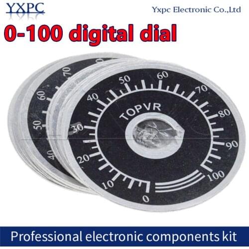 5pcs 0-100 WTH118 potentiometer knob scale digital scale can be equipped with WX112 TOPVR Dial plate MF-A03