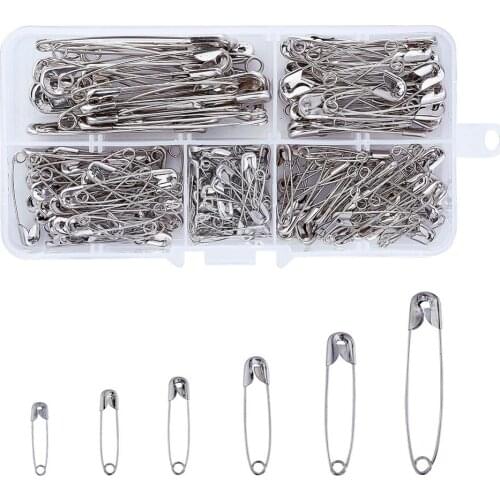 1 Box 6-Size 22mm 28mm 32mm 38mm 45mm 55mm Safety Pins Brooch DIY Mini Buckle Pin for Needlework Sewing Jewelry Making