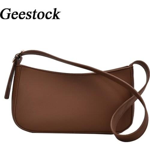 Geestock Shoulder Bags for Women Cute Solid Color Small PU Leather Handbags Female Underarm Bag Totes and Purses for Travel