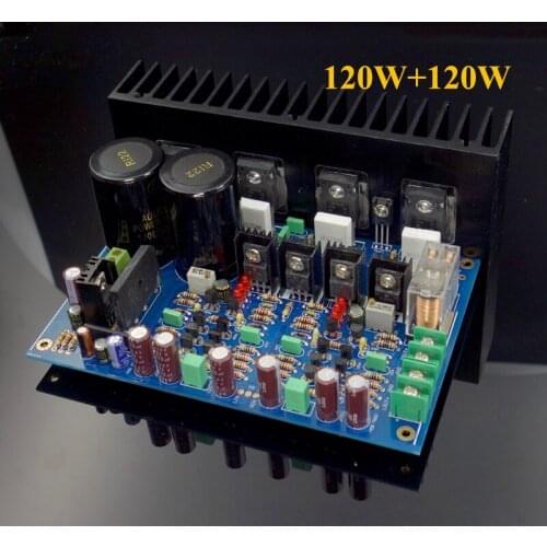 KYYSLB A3 120W*2 AC16X2 Fully Symmetrical Dual Differential Field Effect Tube 2.0 Channel Amplifier Board Amplifier Kit