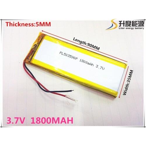 3.7V,1800mAH,[503590] Polymer lithium ion / Li-ion battery for TOY,POWER BANK,GPS,mp3,mp4,cell phone,speaker