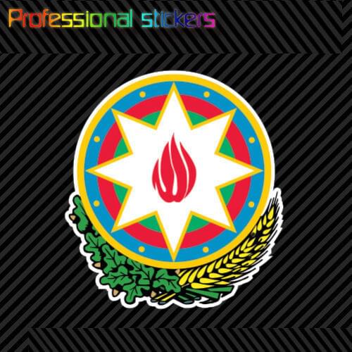 Azerbaijani Emblem Sticker Decal Self Adhesive Vinyl Azerbaijan Flag AZE AZ Stickers for Car, RV, Laptops, Motorcycles