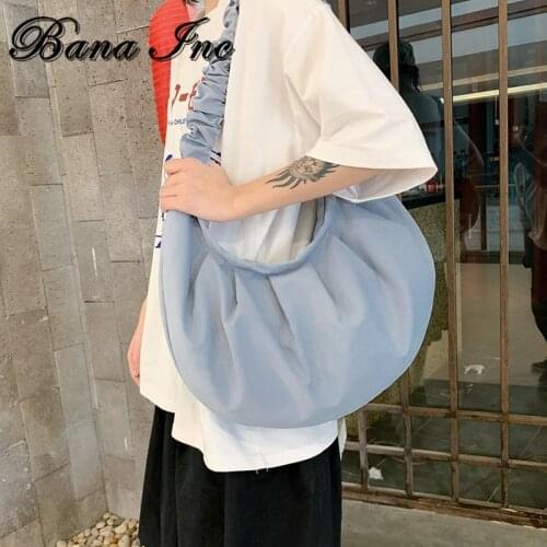 Nylon High Capacity Half Moon Crossbody Bags For Women 2021 Summer Light Shoulder Bag Female Simple Crossbody Handbags