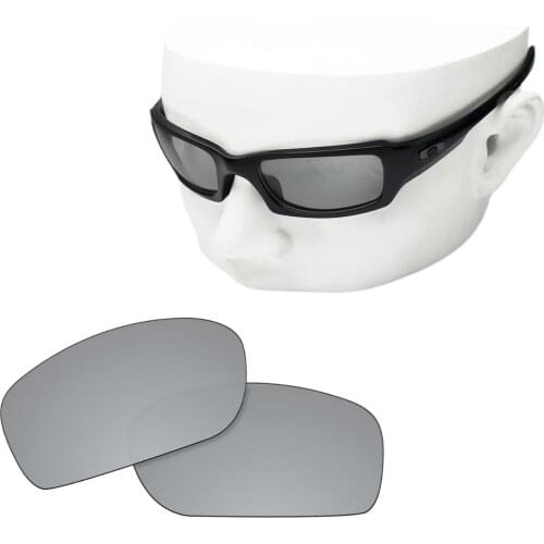 OOWLIT Polarized Replacement Lenses of Silver Mirror for-Oakley Flak Jacket Sunglasses
