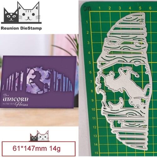 Unicorn Hollow Out Lace Metal Cutting Dies Decorative Scrapbooking Steel Craft Die Cut Embossing Paper Cards Stencils 2021