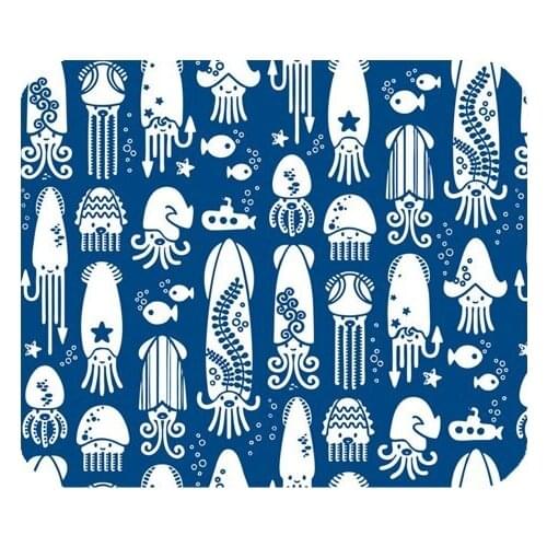 Personal Tailor Rubber Gaming Mouse Pad Octopus Jellyfish and Fish Print Economic Black Back One Size Meidum Mouse pad