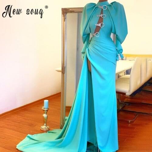 African Fashion Lantern Sleeve Lantern Prom Dress With Split Side Formal Evening Party Gown Custom Robe Vintage вечернее платье