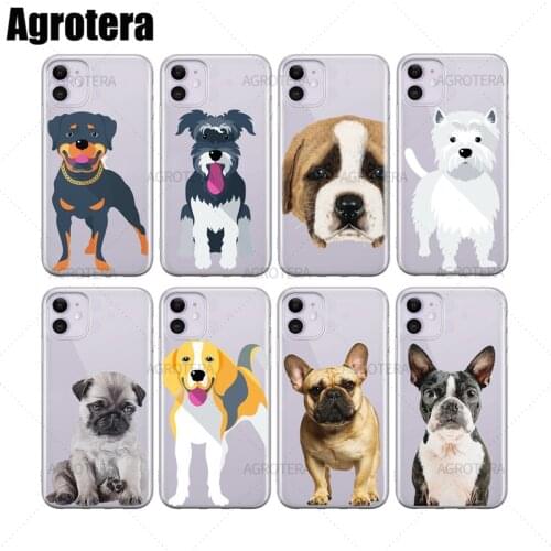 Agrotera German Shepherd Go Pug Yourself Husky Puppy Clear TPU Case Cover for iPhone 12 SE2020 7 8 X XS XR for iPhone 11 Pro Max