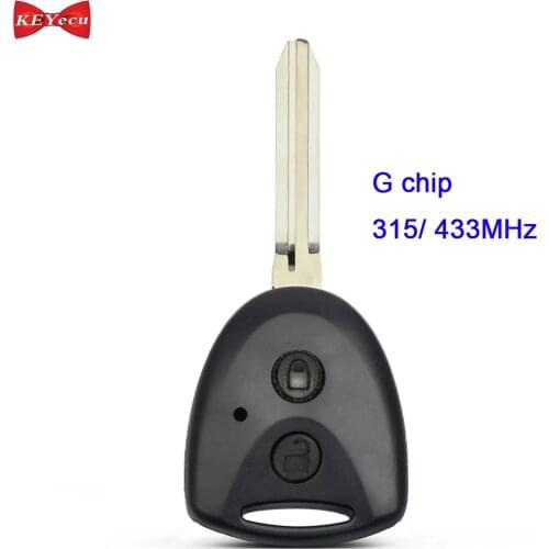 KEYECU for Toyota Avanza 2016 2017 2018 Remote Key Fob G Chip 315MHz 433MHz 2 Button