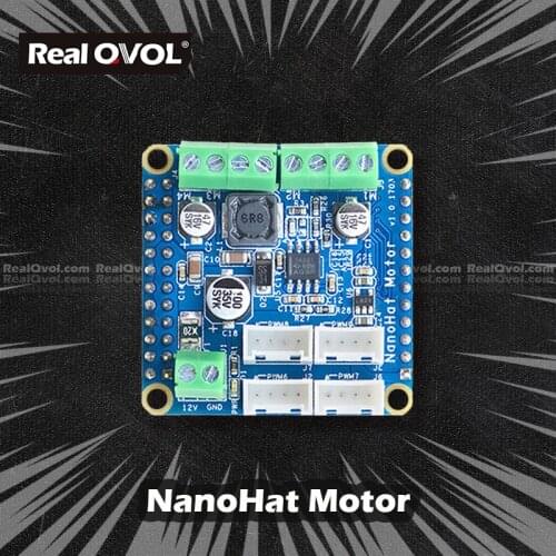 RealQvol FirendlyELEC NanoHat Motor module with I2C can drive 5V PWM steering motors/12V DC motor/12V four-wire step motors