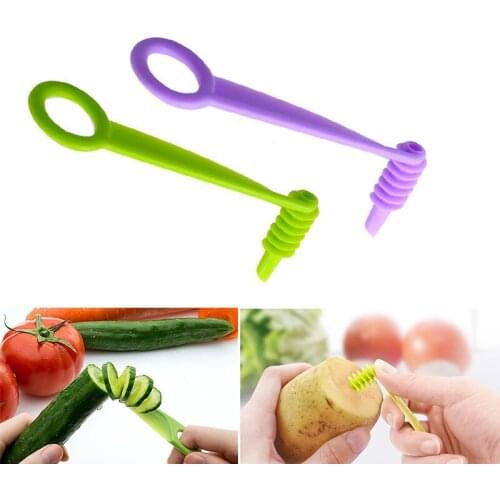 Manual Spiral Screw Slicer Blade Hand Slicer Cutter Potato Carrot Cucumber Vegetables chopper Knife Kitchen Accessories Tools