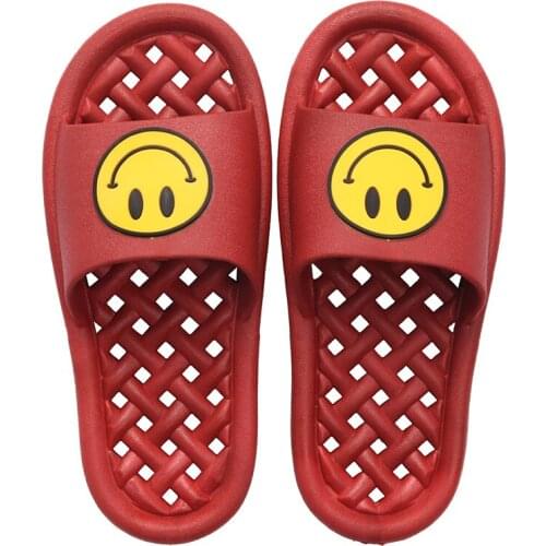 Smiley Bathroom Slippers Summer Couples Parent-Child Indoor Home Household Leaking Mop Bath Fashion Men Women Plastic Sandals