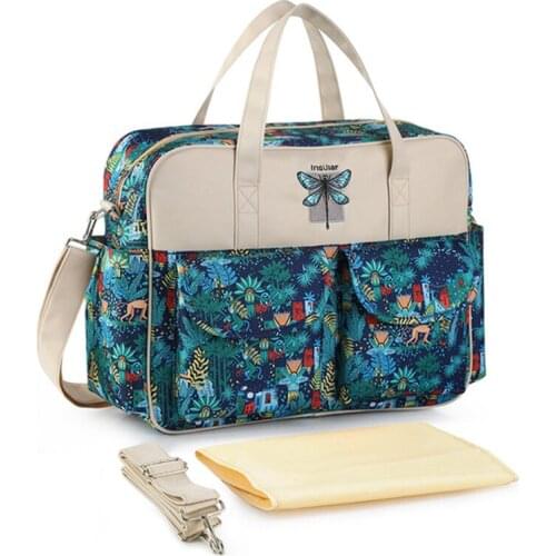 New Style Floral Printed Diaper Bag For Nappies Baby Bag For Mom Shoulder Fashion Maternity Messenger Mother Bag Large Capacity