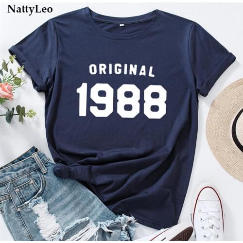 Oversized Summer Women T Shirt Original 1988 Print T-Shirt 100%Cotton Women Tshirt O Neck Short Sleeve Tee Plus Size Tops S-5XL