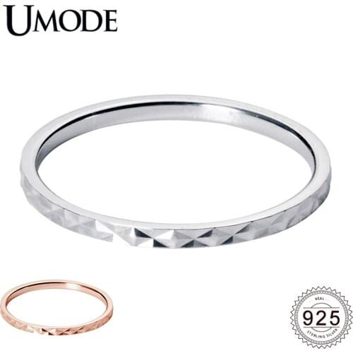 UMODE New 925 Sterling Silver Gypsophila Unique Rings for Women New Rose Gold Silver Ring Jewelry Gift Wedding Band ALR0699