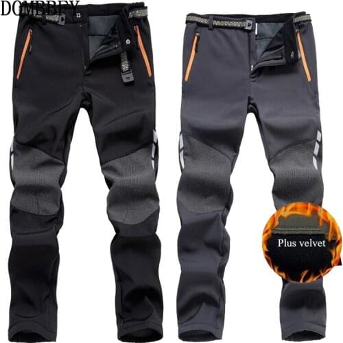 Winter Pants Men Outwear Soft Shell Fleece Thermal Trousers Mens Casual Thick Waterproof Reflective Military Tactical Sport Pant