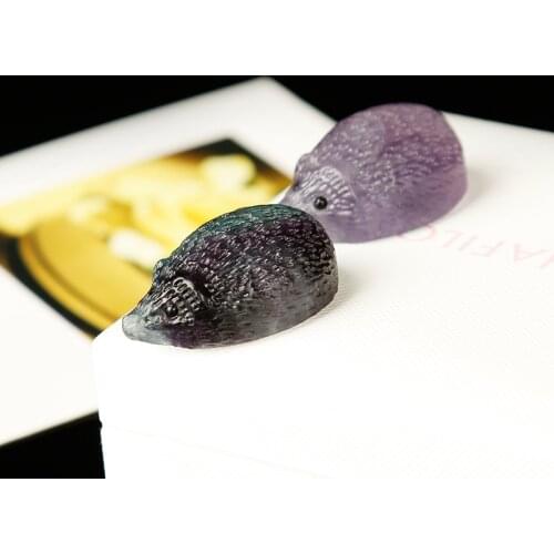 1PC Natural fluorite hedgehog carving handicraft decoracion decor hogar moderno crystal stone shelf nordic holiday party gift