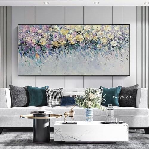 100% Hand Hand Painted Handmade Flower Poster Personality Fashion Abstract Handmade Canvas Art Painting Wall Picture Modern Li