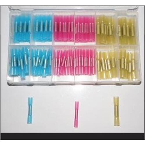 125PCS/ lot BHT5.5 BHT2 BHT1.25 Boxed Heat Shrink Tubing Cable Waterproof Mid-Insulation Cold Crimp Terminal Wiring Adapter