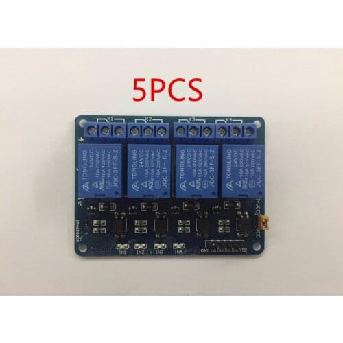 5PCS 24V 4 Channel Relay Module Controle Optocoupler Isolation Low level Trigger Relay 4Cannel 24V 4 Way Relay Module