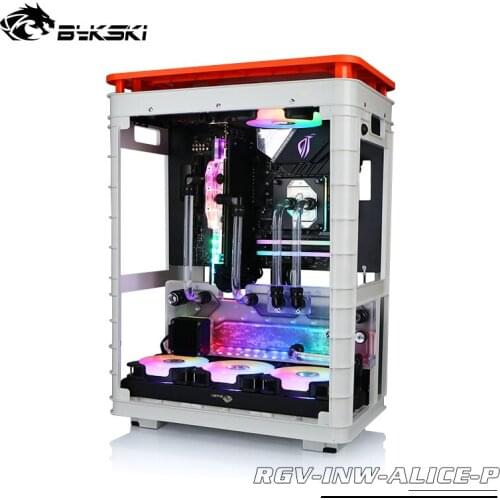 BYKSKI Acrylic Board Water Channel Solution use for IN WIN Alice case / Kit for CPU and GPU Block / Instead reservoir