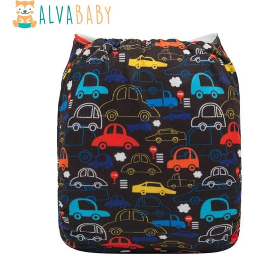 ALVABABY Positioned Baby Cloth Diaper Eco-friendly Baby Cloth Nappy with 1pc Microfiber Insert