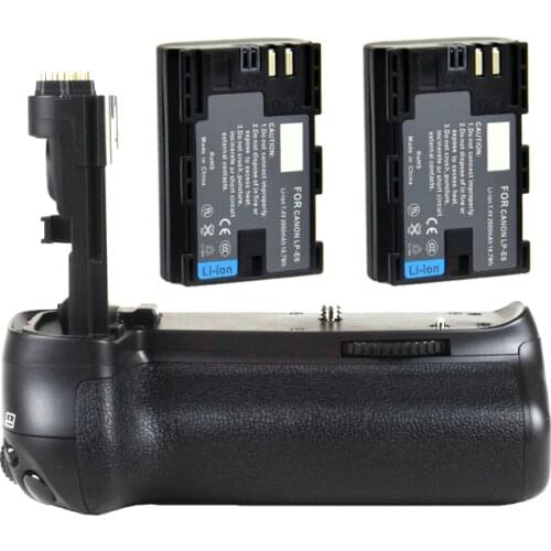 JINTU Battery Grip Power for Canon EOS 70D 80D DSLR Camera +2pcs Recharge LP-E6 Battery kit replacement BG-E14