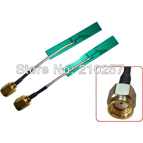 Free Shipping 10pcs 2.4G 3dbi PCB Aerial Wifi Internal Antenna With RP Sma Male Connector