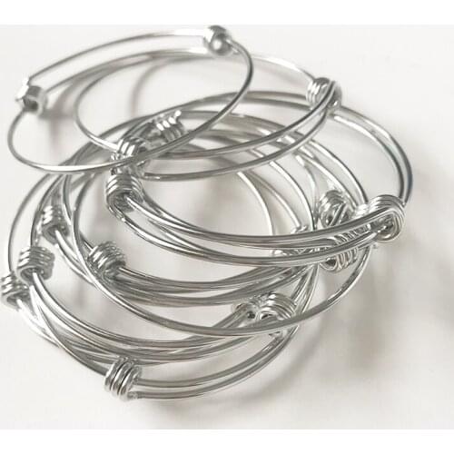 100% Stainless Steel Bangle Bracelet 22cm Cuff Bracelet Expandable Wrist Bangle Bracelet High Polished Wholesale 10pcs