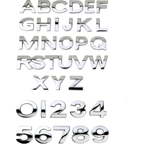 Car 3D letter English letters Car logo DIY alphanumeric metal body stickers word mark tail silver For BMW For For