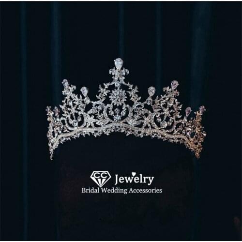 CC Bridal Crown Wedding Hair Accessories Tiaras for Women Bride Engagement Jewelry Trendy Headdress High Quality Headwear FO24