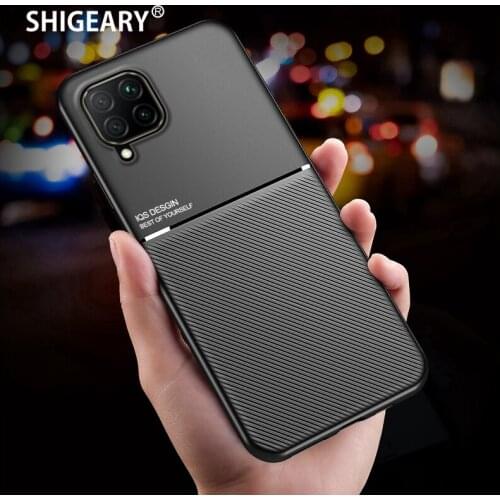 Phone Casing for Samsung Galaxy A32 A22 4G 5G M32 Matte Leather PC Back Cover with Metal Car Magnetic