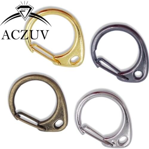 Black Gold Silver Bronze Swivel Lobster Clasp Clips Hook Split Key Ring Findings Clasps For Keychains Making AP008