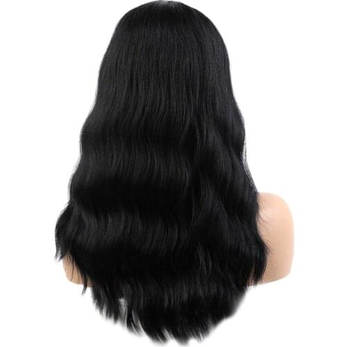 Long Curly Wavy Wig Cap for Women Girls - Black Hair Wig Long Wavy Heat Resistant Synthetic Full Wig with Wig Cap, 24Inch