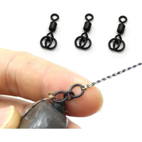 Double Ring Swivel Size 8 Carp Fishing Terminal Tackle Rigs End Tackle Carp Fishing Accessories for Carp Rig Quick Change Swivel