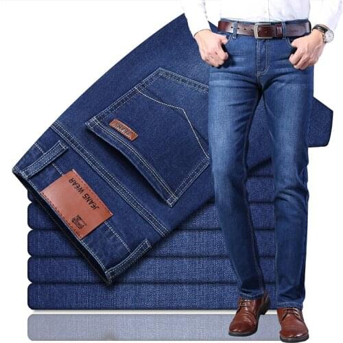 2020 CHOLYL Spring summer New Mens Elastic Cotton Stretch Jeans Pants Loose Fit Denim Trousers Mens Brand Fashion big size 40