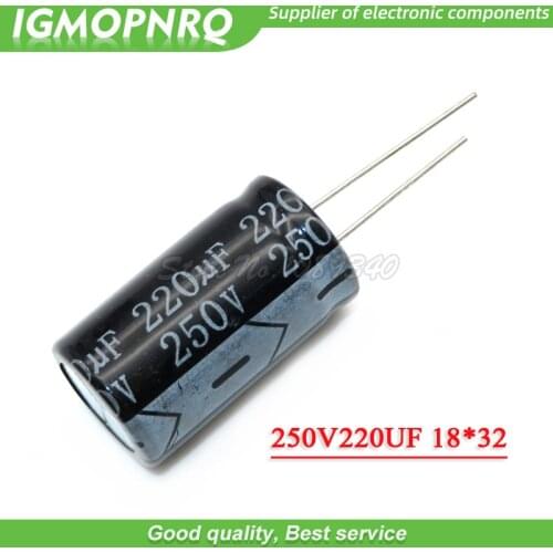 5PCS 250V220UF 220uf250v 18*32MM 250v 220uf 18x32 Electro Electrolytic capacitor