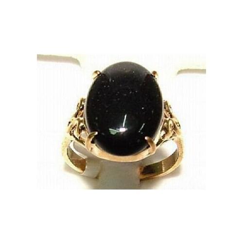 Elliptical Black Natural Jade Ring Size: 6.7.8.9