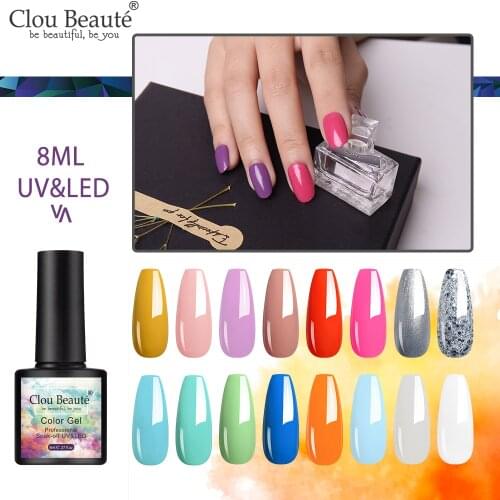 Clou Beaute Yellow Blue Colors Nail Gel Polish 8ml UV LED Semi Permanent Nail Polish Varnish Hybrid Lacquer Resin Art Nail Gel