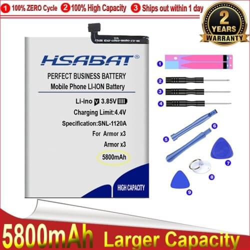 HSABAT 0 Cycle 5800mAh Battery for Ulefone Armor x3 X5 High Quality Mobile Phone Replacement Accumulator