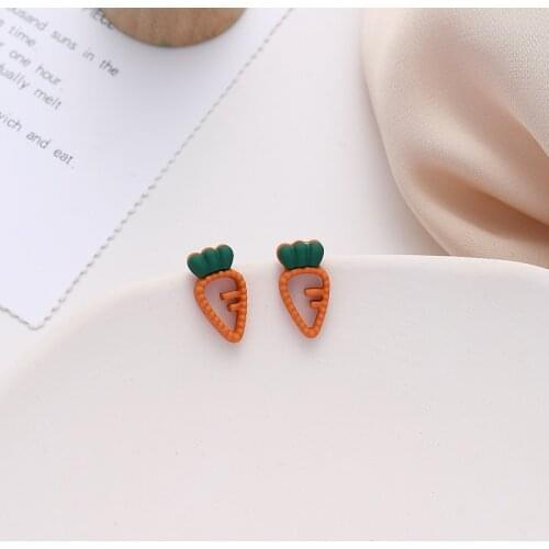 Korea Fashion Cute Cartoon Carrots Stud Earrings Statement Temperament Geometric Girl Earrings for Women Jewelry Accessories