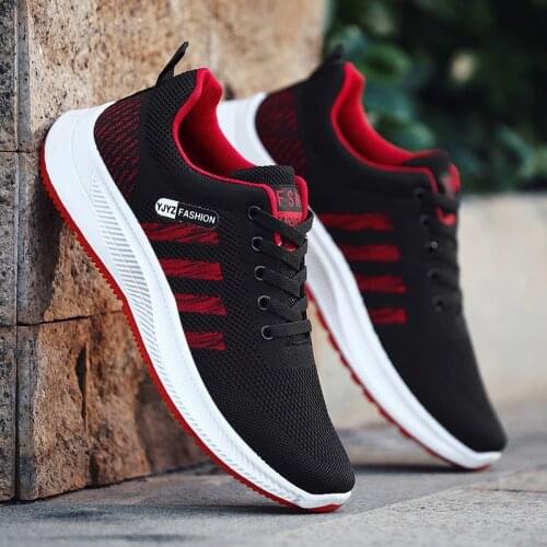 Men Sneakers on platform Mesh Breathable Running Shoes mens casual shoes black trainers work shoe for man on sale