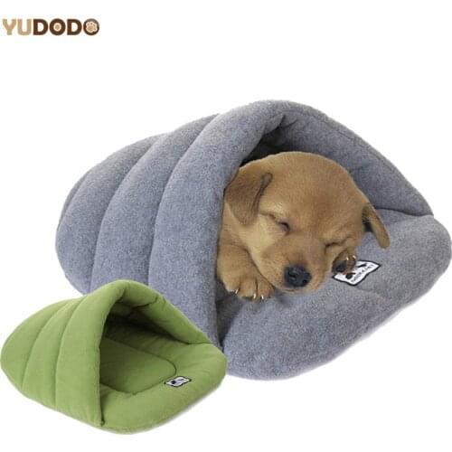 Pet Bed Slipper Style Winter Warm Fleece Pet Cat Sleeping Bags Puppy Small Dog Bed With Cushion Rabbit Squirrel Hamster House